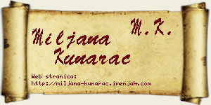 Miljana Kunarac vizit kartica